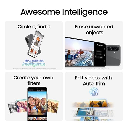 Image of Samsung Galaxy A56 5G Cell Phone, 256GB AI Smartphone, Unlocked Android, AI Photo Edits, Large Screen, Long Battery Life, 2025, US 1 Yr Manufacturer Warranty, Awesome LightGray