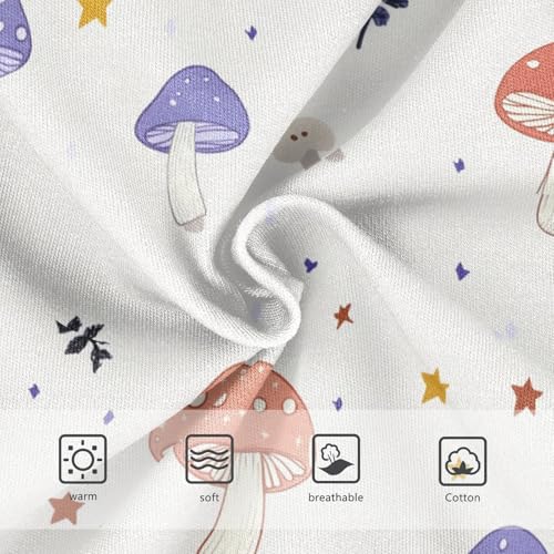 Wusikd Cute Mushrooms Girls' Underwear Cotton Stars Girls Briefs Soft Toddler Underwear 2T3