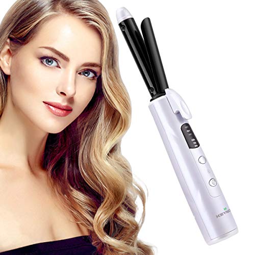 Curling Irons Cordless, KEYNICE Hair Curling Tongs 5200mAh Battery Powered Lasting Use Rechargeable USB Hair Curlers Travel Hair Curling Irons Portable Curling Wands Heat up Quickly Auto Shut-off