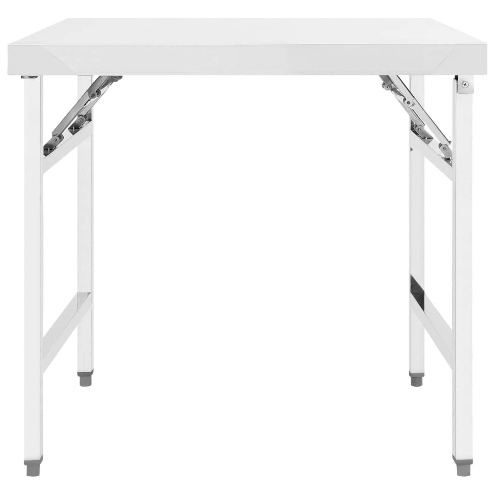 Mesa de trabajo plegable de acero inoxidable de 85 x 60 x 80 cm, mesa de catering resistente para preparación de alimentos, banco de trabajo de grado comercial con contador de preparación T O P