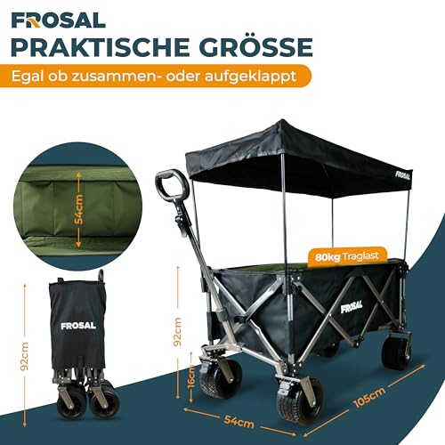 FROSAL Bollerwagen Theo faltbar Hund Kinder Hunde Strandwagen Transportwagen Hundewagen Strand