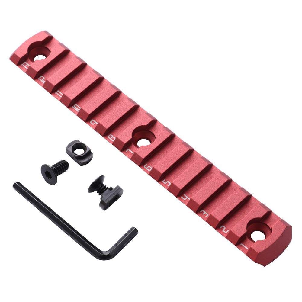 TuFok 13-Slot Aluminum Picatinny Rail Section - Red