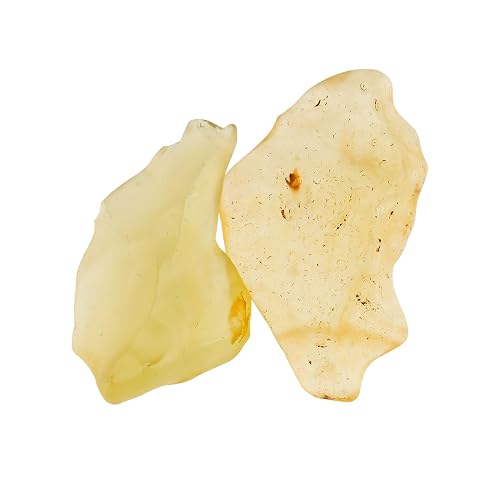 ColouredRocks 18-24mm 2pcs Libyan Desert Glass, Raw Golden Tektite Crystals, Loose Gemstone, Wholesale Rough, Jewelry Making Supply, Chakra Healing Stones, DIY Craft, Gem Collection 7.5gm