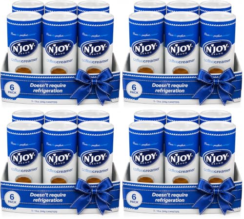 Image of N'Joy Non Dairy Coffee Creamer Canisters w /EZ-Open Pour Spout (12oz each) - Smooth Non Dairy Powdered Creamer for Office Pantries, Restaurants & Home Coffee Bars - No Refrigeration Needed (Pack of 24)