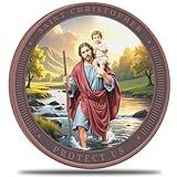 Moneda de desafío de oración de viaje de San Cristóbal – Token de bolsillo de oración de viaje atólico – Medallón de San Patrono de los Viajeros, regalo inspirador basado en la fe
