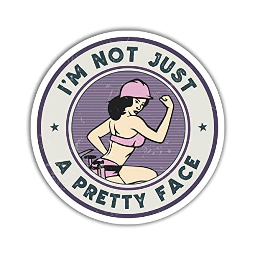 TOPIMOON- I'm Not Just A Pretty Face Blue Collar Working Woman Sticker Proud Blue Collar Worker Sticker Union Worker Appreciation Sticker Labor Day Gift Decoration Graphic Bumper- 3x4 Decal- 3Pcs