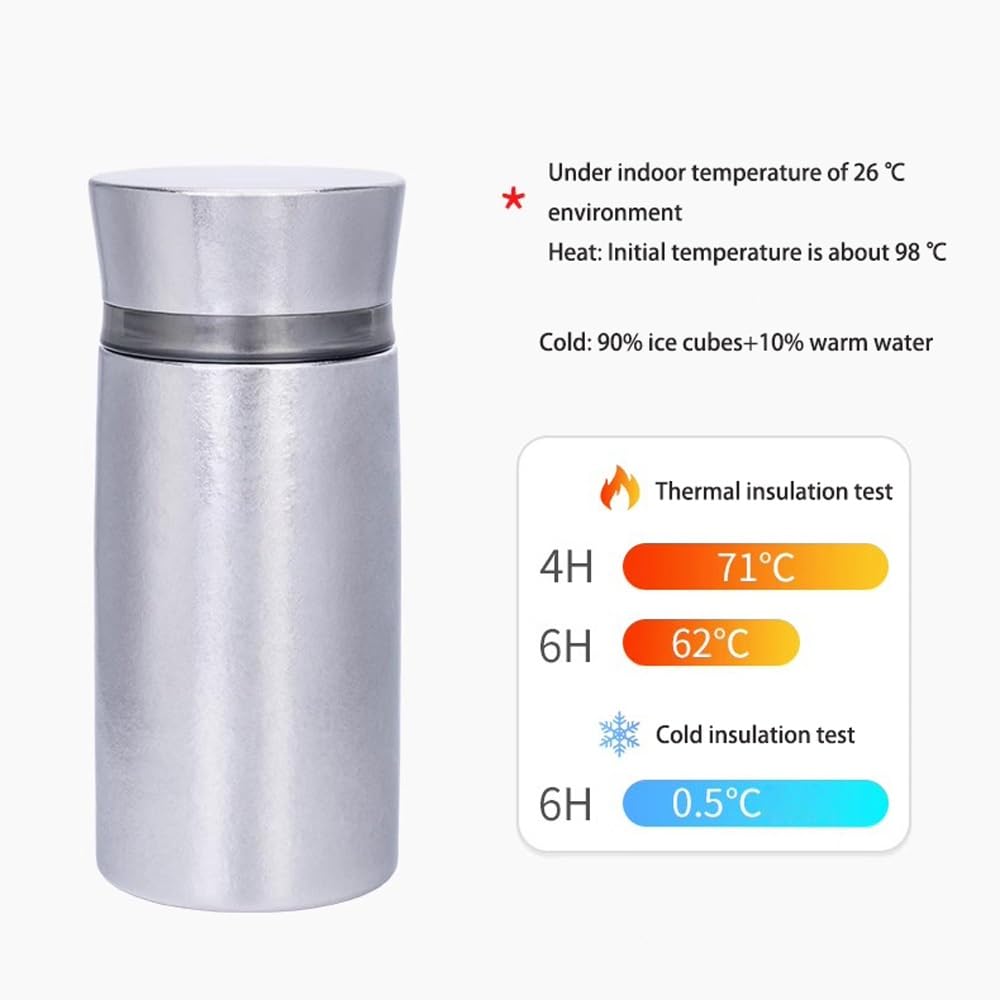 Bouteille d'eau sous Vide en Titane de 280 ML, à Double paroi, légère, Anti-Fuite, idéale for Le Sport, Les Voyages, l'extérieur et Le Bureau.