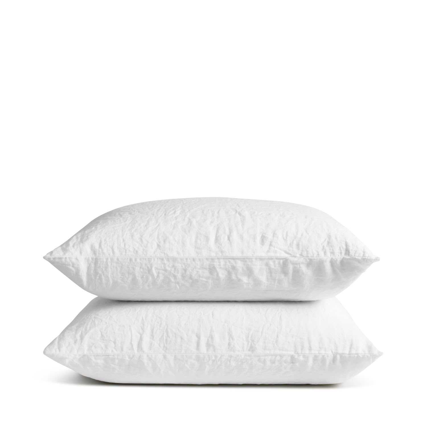 DIP & DOZE 100% Luxury Natural Linen Super King Pillowcases | Superking Pillow cases 50 x 90cm | Luxurious Hotel Quality Bedding | Belgian French Flax Woven in Portugal | White