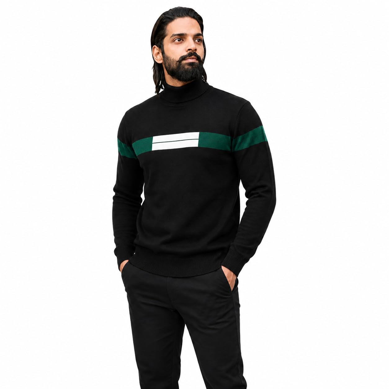 chandre Men's Turtleneck Sweater, Full Sleeve Knit Pullover, Winter Wear-picture-13