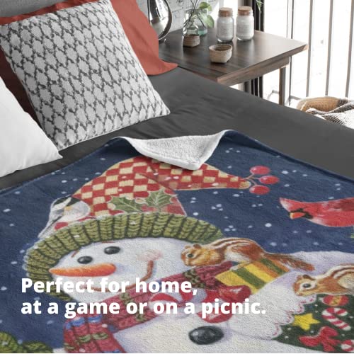 Dawhud Direct Christmas Fleece Blanket For Bed, 50" X 60" Festive Fleece Throw Blanket For Kids And Adults - Super Soft Plush Snowman Blanket Throw Plush Blanket For Snow Lovers #TOP6