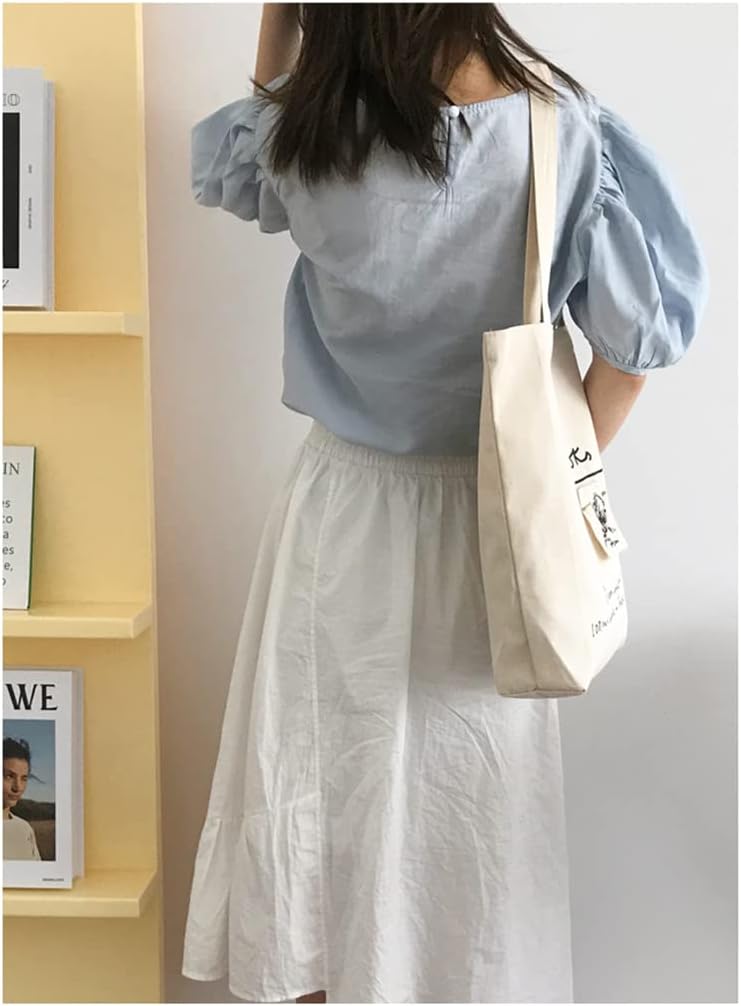 [Jeremy] トートバッグ キャンバス ショルダーバッグ 綿100% 買い物バッグ カジュアル シンプル 大容量 軽い 通学 可愛い 肩掛け