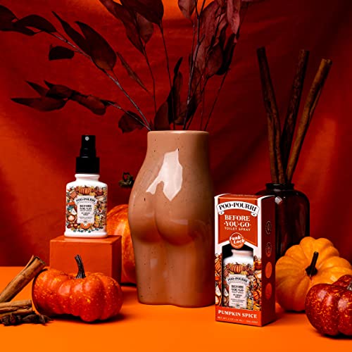 poo-pourri before-you-go toilet spray pumpkin spice 2 fl oz - buttery pumpkin cinnamon and brown sugar