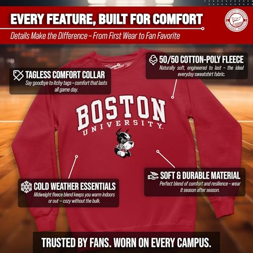 Image of NCAA College Sweatshirt Fleece Crewneck Pullover for Men and Women | Officially licensed NCAA college gameday crewneck pullover - 9 oz fleece lined sweatshirt with arch and logo design