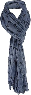 TigerTie - pañuelo arrugado - azul azul-gris negro con caballos diseños modelada