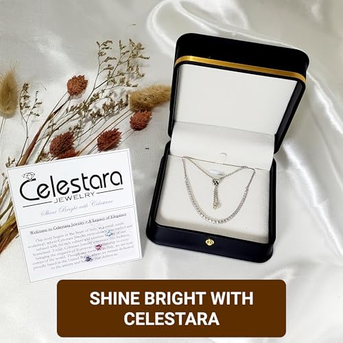 925 Sterling Silver Tennis Bracelet with Cubic Zirconia Stones, Adjustable-Size Bracelets for Women (With Elegant Box)3