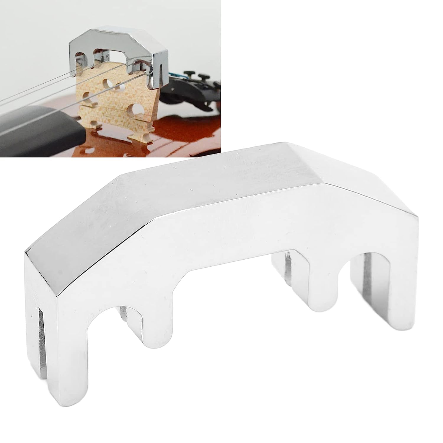 PERLMAN Mute Metal Violin Mute Metal Violin with Noise Canceling Perfect Balance for 1/2 4/4 Violin - Image 3 thumbnail