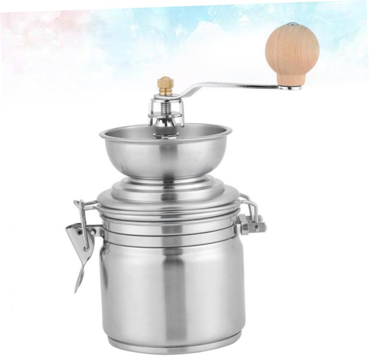 Manual Stainless Grinder Handheld Conical Burr Mill for Home Use Adjustable Grind Settings for Espresso and Drip Coffee