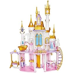 Disney Princess Ultimate Celebration Castle, 4 Feet Tall Doll House with Furniture and Accessories, Musical Fireworks Light Show, Toy for Girls 3 and Up