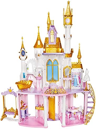Disney Princess Ultimate Celebration Castle, 4 Feet Tall Doll House with Furniture and Accessories, Musical Fireworks Light Show, Toy for Girls 3 and Up