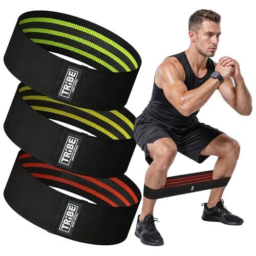 Tribe Lifting Resistance Bands for Working Out - 3 Pack Fabric Workout Bands for Women and Men...