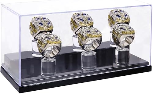 Miniatura 4 de Caja expositora para anillo de campeonato, con 1 ranura de agujero, para fútbol, béisbol, baloncesto, hockey, escuela secundaria, clase, graduado,