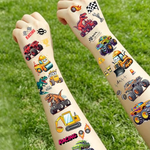 Image of 300+ PCS 40 Sheets Cartoon Temporary Tattoos For Kids Boys Girls Child Children Tattoo Sticker Birthday Party Favor Supplies, Funny Animals Unicorn Dinosaur Fake Tattoos Party Decoration Accessories