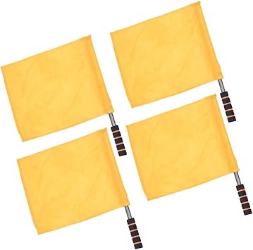 Sports Referee Flags 4pcs Events Linesman Flags with Sponge Handle for Soccer Volleyball Football Track Match Yellow