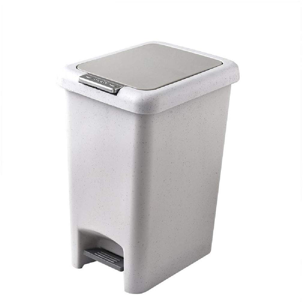 TAOYAN Household Trash Can Thickened Plastic Foot Type Bathroom Living Room Bathroom Kitchen Foot Large Trash Can,Grey-2