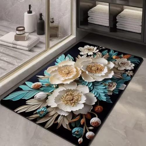Image of SKVM Water Absorbent mat for Bathroom Kitchen Floor Door Entrance Anti Slip for Floor Foot Anti Skid Bathroom Shower mat (Design 16)