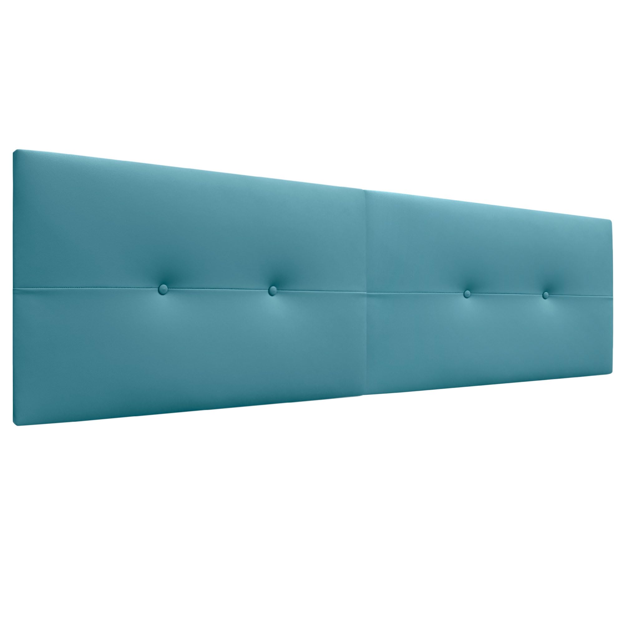 DHOME Testiera in ecopelle o tessuto Aqualine Pro Dual divisa in 2 pezzi, rivestimento di alta gamma, testa imbottita (ecopelle, turchese, 180 cm doppio letto 180/190 cm)