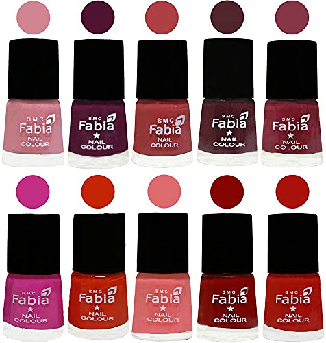 Image of ALL IN ONE (PACK OF 10), Long Lasting Glossy Nail Polish, 6 ml Each, All Vibrant Colours,02206