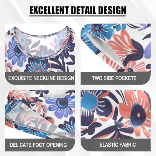 Abstract Purple Flower Kids Pjs Set Boys Girls Summer Short-Sleeve Sleepwear Pajamas 2PCS4