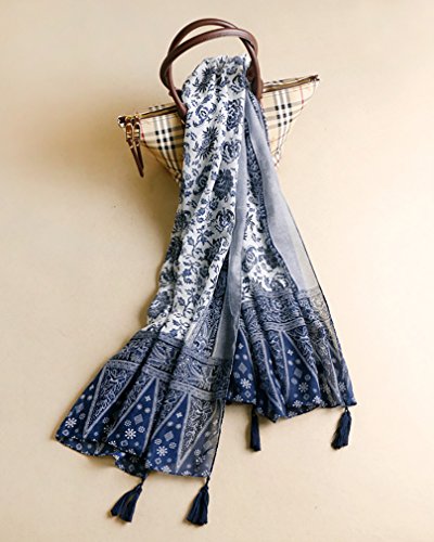 MEILING® Women's Lightweight Scarves Print Wraps Sarongs Cover Up Cotton Tassel Fringe Scarf Shawl2