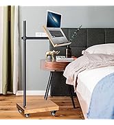 Book Holder for Reading, wishacc Bamboo Adjustable Floor Book Stand for Reading with Wheels 11 x ...