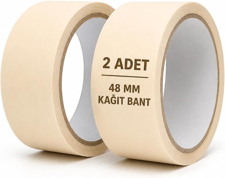 2 Adet Kağıt Bant 48mm Maskeleme Bandı Boya Bandı