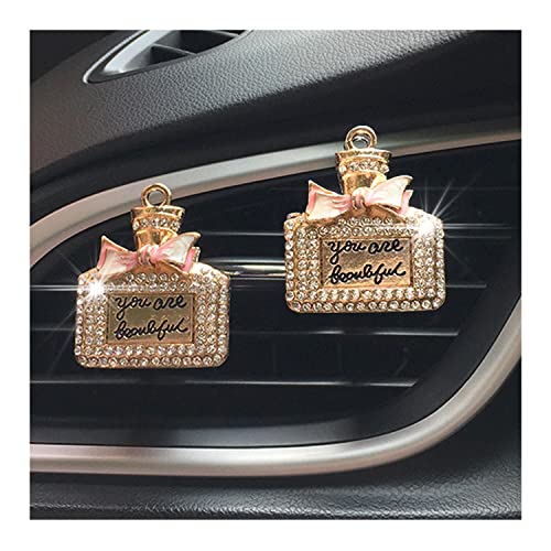 Image of Bling Rhinestone Car Air Vent Clip Charms - 2Pcs Crystal Car Accessories for Women, Interior Decoration