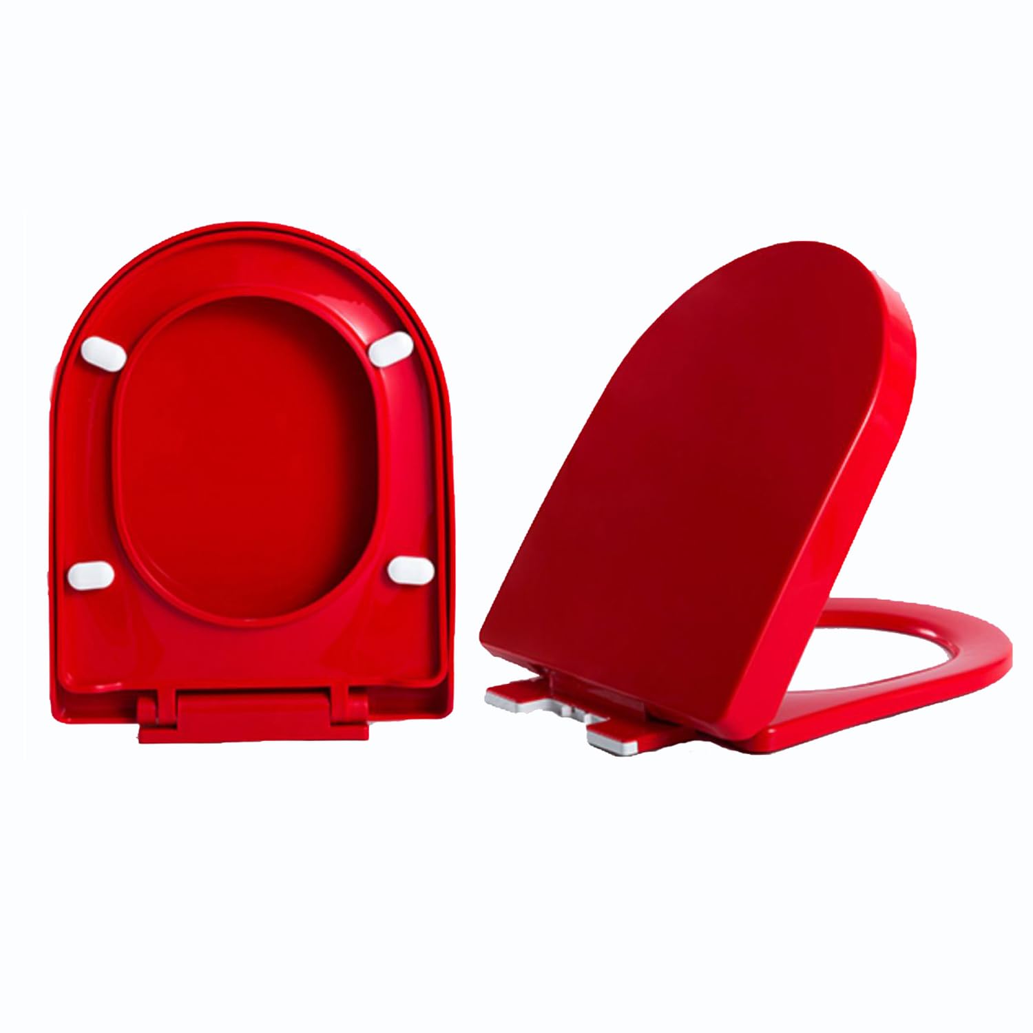 D-Shape Soft Close Toilet seat Bidet Compatible - Quick Release Thickened pp, Adjustable Hinges, Easy Clean, Blue, Shape, Bidet, Quick, Soft, seat, Compatible, Close, Toilet