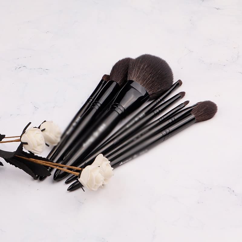 Pearlescent-Black-Series-Cosmetic-Brush-Set-Brush-Complete-Beginner-Portable-10-Makeup-Tools