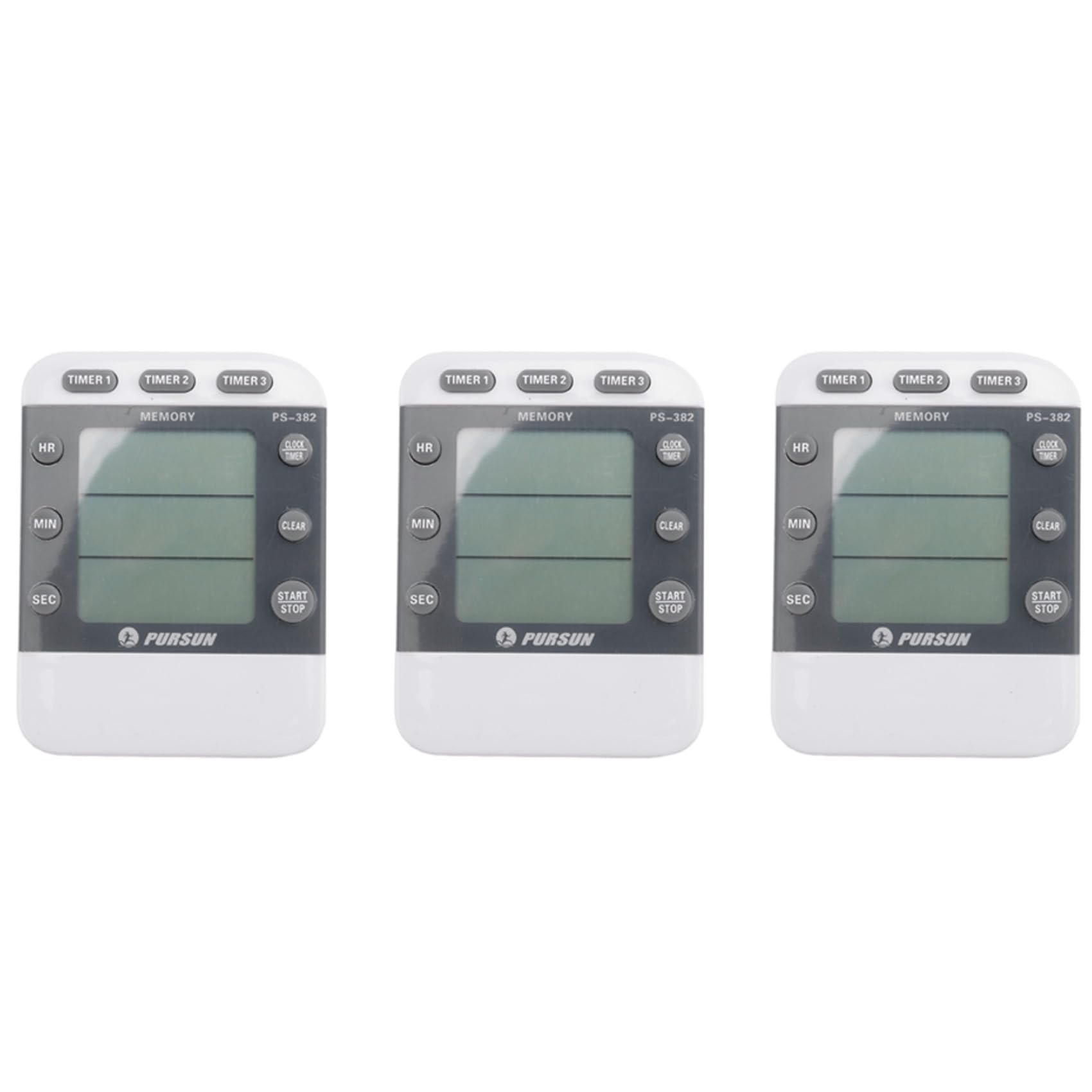 Minuterie numérique triple écran LCD avec compte à rebours 100 heures lot de 3