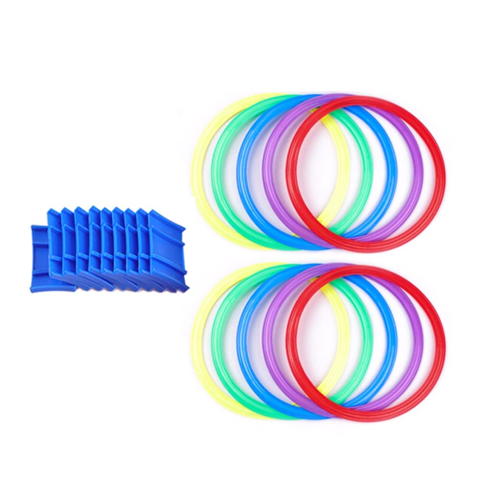 Hopscotch Ring Game 10 Laps 10 Buckle Children's Hopscotch Circle, Home Kindergarten Physical Training Ring, Can Be Built At Will (Color : 10pcs, Size : 28cm)