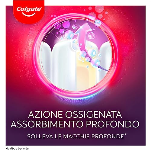 Colgate Dentifricio Sbiancante Max White Ultra Active Foam 50 ml I Denti Più Bianchi in Soli 3 Giorni * I Azione Ossigenata ad Assorbimento Profondo I Clinicamente Testato I Sbiancamento denti