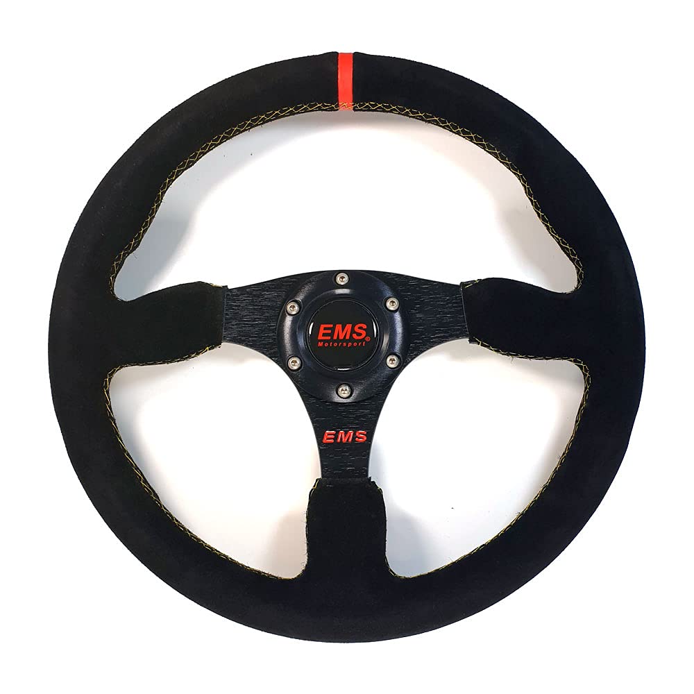 EMS Wildleder Lenkrad Sportlenkrad 350 mm flach