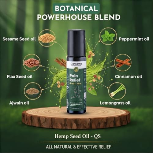Image of Pain Relief Roll On 30ml, Pack of 3, Herbal Joint and Body Pain Reliever with Hemp Seed Oil
