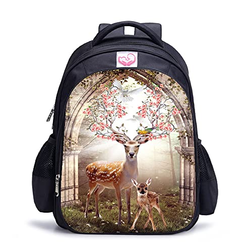 Sac à dos cerf 3D pour école et voyage de 41 cm