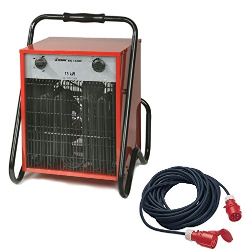 Heizlüfter 15KW mit Kabel, Heizgebläse Heizung Bauheizer, Bautrockner, Baustellenheizung, Hallenheizung, Elektroheizer, Eurom Kraftstromheizung, Starkstromheizung