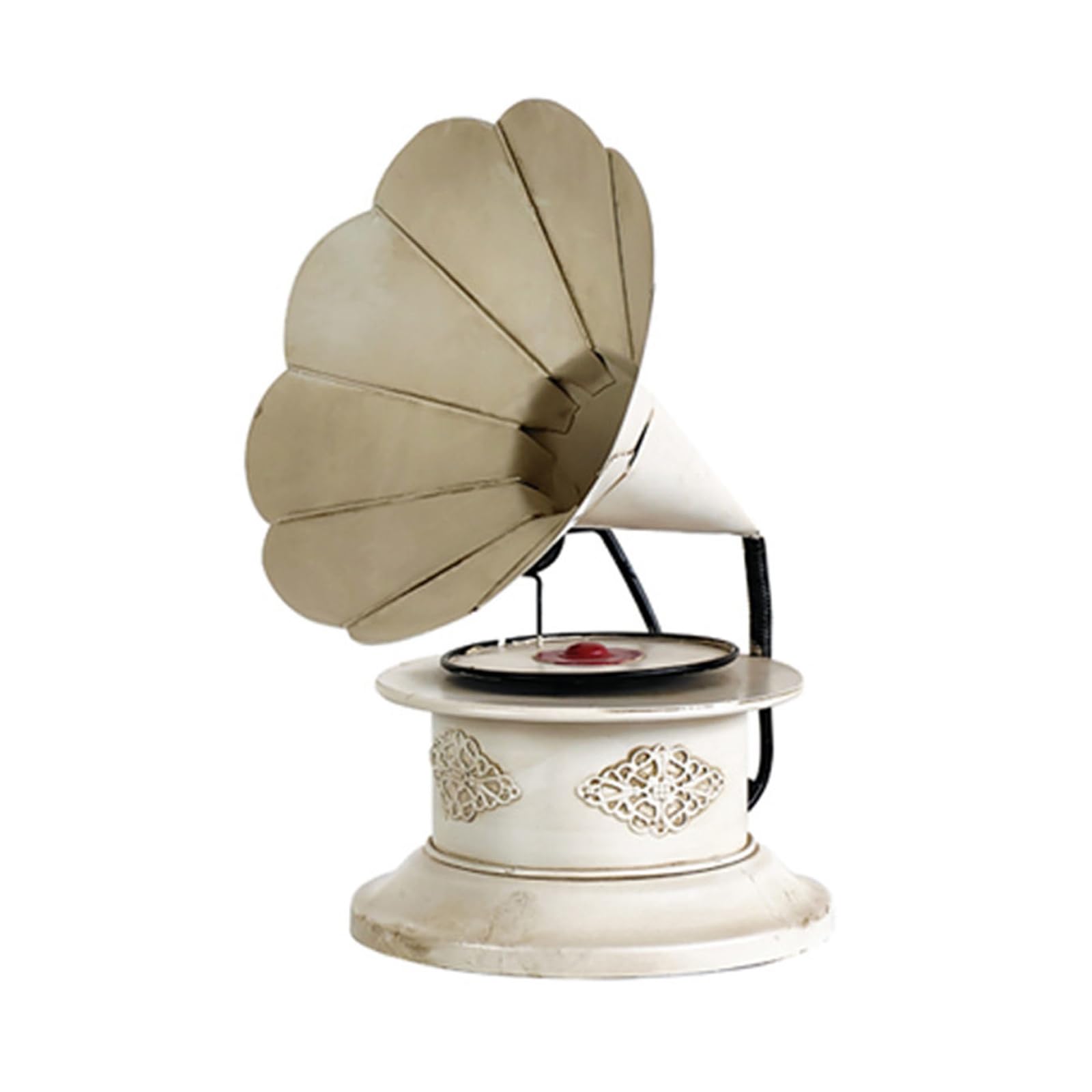 Sculpture de phonographe vintage en métal, cadeau rétro idéal