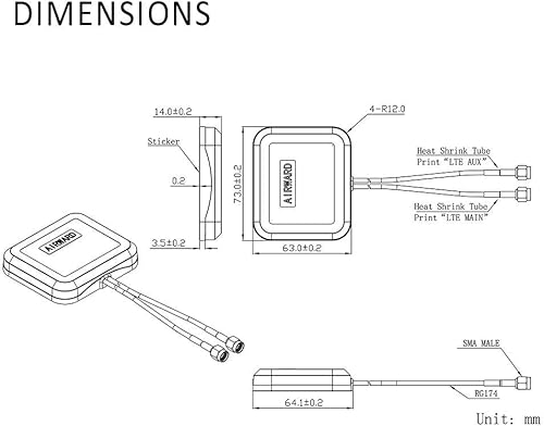 Miniatura 10 de Superbat Antena MIMO con 2 conectores TS-9 Antena de montaje adhesivo para Huawei MiFi AT&T Netgear MR1100 Nighthawk M1  M5 Verizon Jetpack 8800L