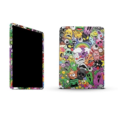 Image of MightySkins Carbon Fiber Skin Compatible with Apple iPad 10.9 inch 10th Gen (2022) Full Wrap Kit - Monster Mash | Protective, Durable Textured Carbon Fiber Finish | Easy to Apply | Made in The USA
