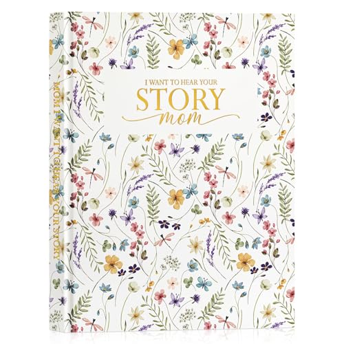 Lanpn Mama Cuentame la historia de tu vida, Diario guiado de la vida de Madre Libro de Cuero recuerdos Día de la Mamá con 270+ preguntas Mom Sroty Book Journal Cumpleaños Navidad Regalo, Inglés