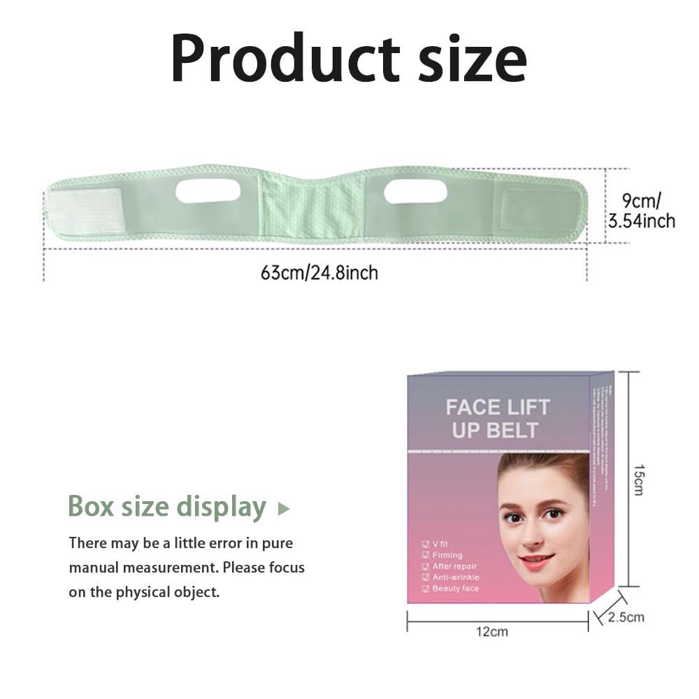 XFSRG Slimming Belt, Double Chin Band Women Double Chin Mask Women Face Mask Firming V Shape Remove Double Chin Lifting Visage (Green) - Image 2